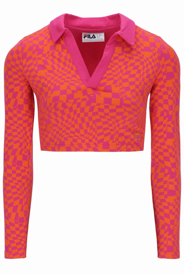 Fuchsia / Purple / Orange Fila Ace Swirl Women Tops | 1056FBKZV