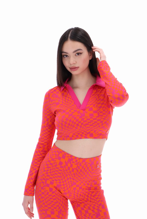 Fuchsia / Purple / Orange Fila Ace Swirl Women Tops | 1056FBKZV