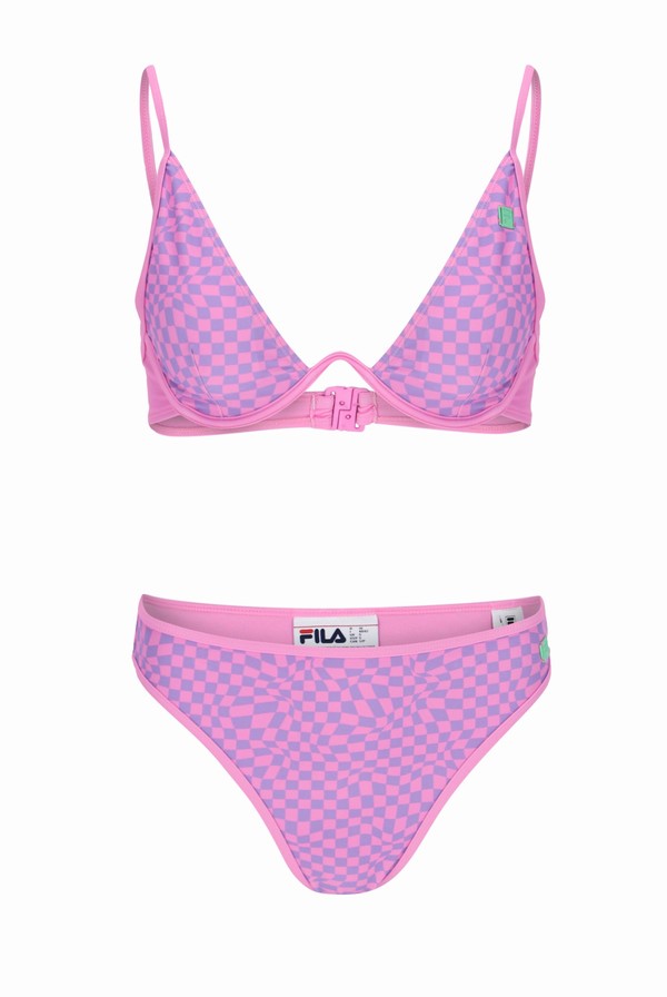 Fuchsia / Purple / Orange Fila Lola Underwired Print Bikini Women Swimwear | 8624BXKWF