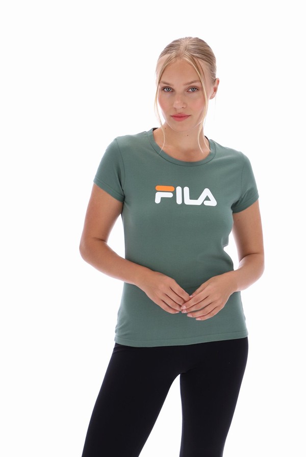 Green Fila Classic Men T-shirts | 4278LFBRJ