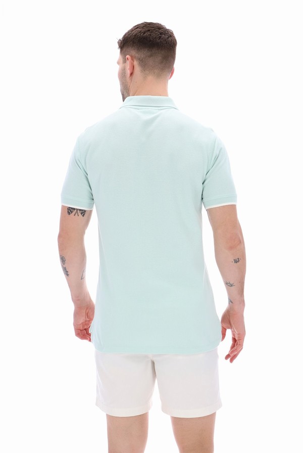 Green Fila Custom Two Button Tipped Rib Basic Men Polo Shirts | 6015UTKHF