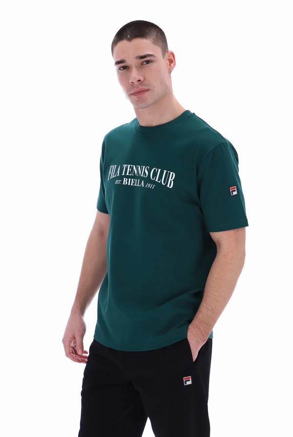 Green Fila Fratel Organic Graphic Men T-shirts | 8627XZUBC