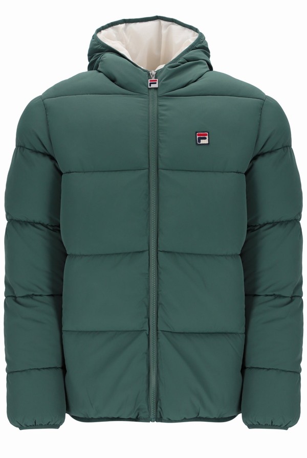 Green Fila Harry Heavily Padded Puffer Men Jackets | 6730ZGTNC