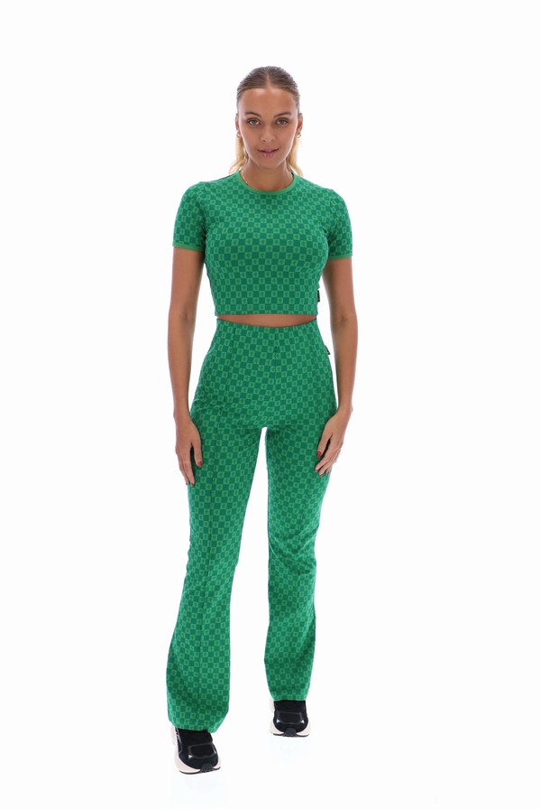 Green Fila Jane Cropped Women Co-ords | 0523ATEXJ