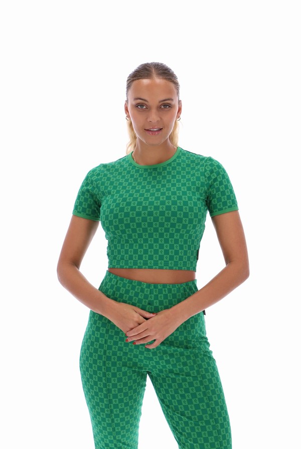 Green Fila Jane Cropped Women Co-ords | 0523ATEXJ