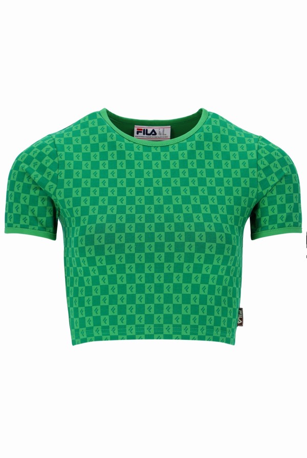 Green Fila Jane Cropped Women T-shirts | 1879CYKEO