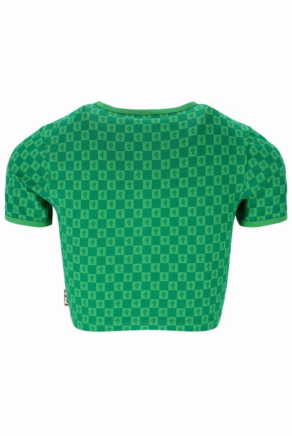 Green Fila Jane Cropped Women T-shirts | 1879CYKEO