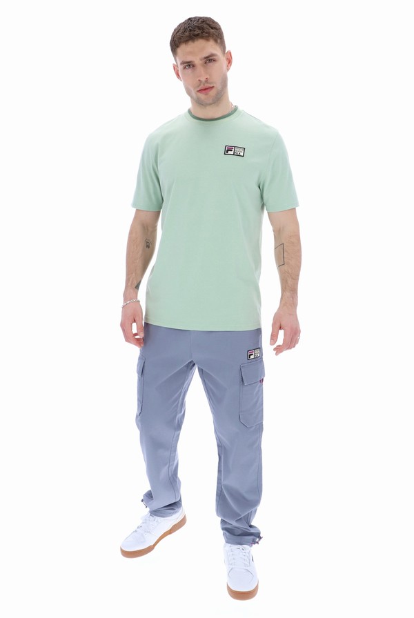 Green Fila Journey Sleeve Men T-shirts | 5024LMSHD