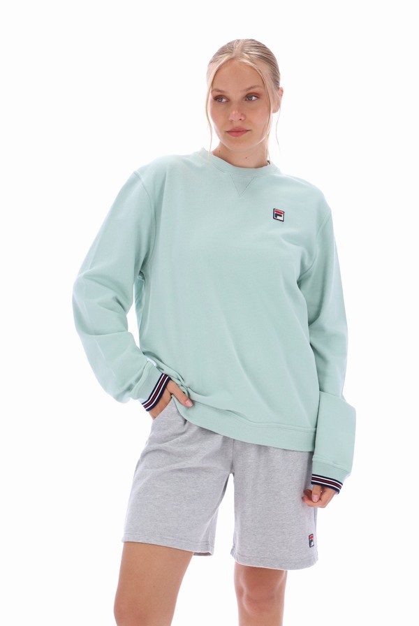 Green Fila Kell Crew Men Sweatshirts | 8564ZQXUV