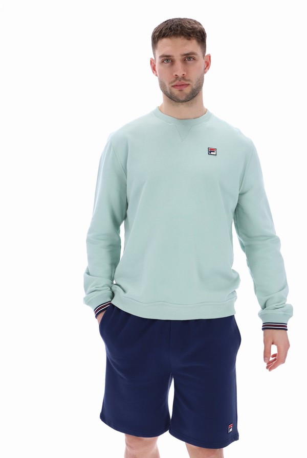 Green Fila Kell Crew Men Sweatshirts | 8564ZQXUV