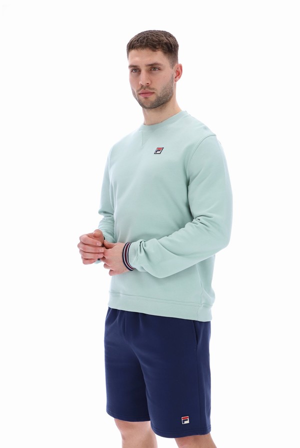 Green Fila Kell Crew Men Sweatshirts | 8564ZQXUV