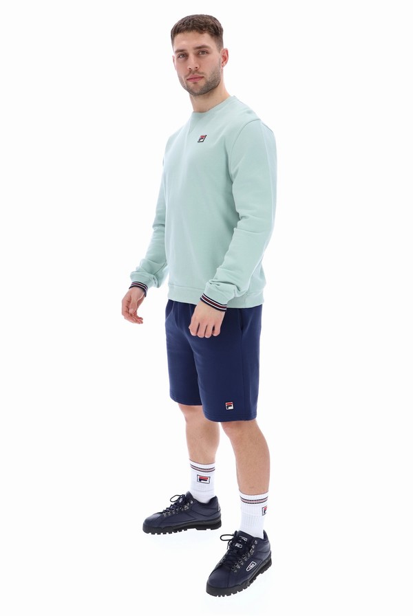 Green Fila Kell Crew Men Sweatshirts | 8564ZQXUV