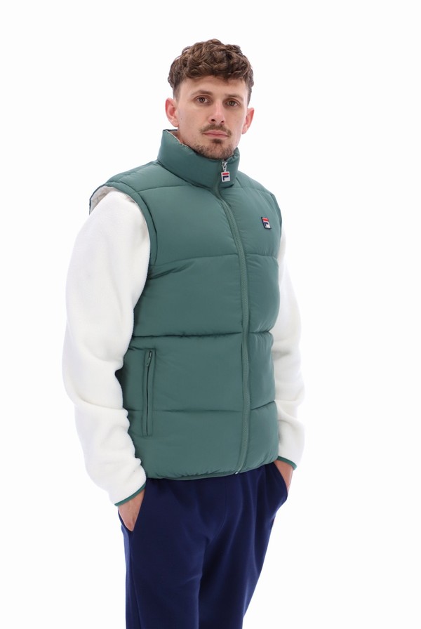 Green Fila Mackay Heavily Padded Puffer Men Jackets | 5763QBMPD