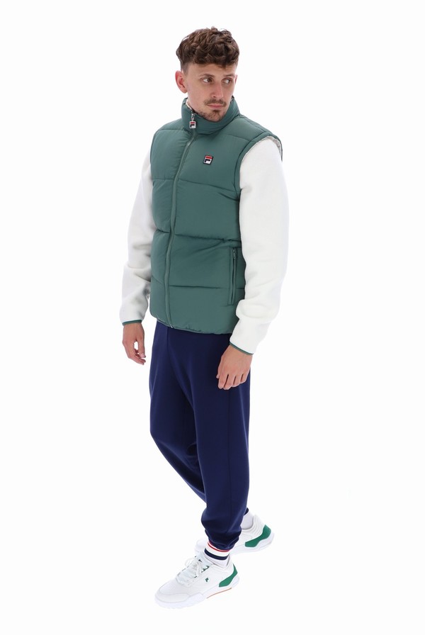 Green Fila Mackay Heavily Padded Puffer Men Jackets | 5763QBMPD