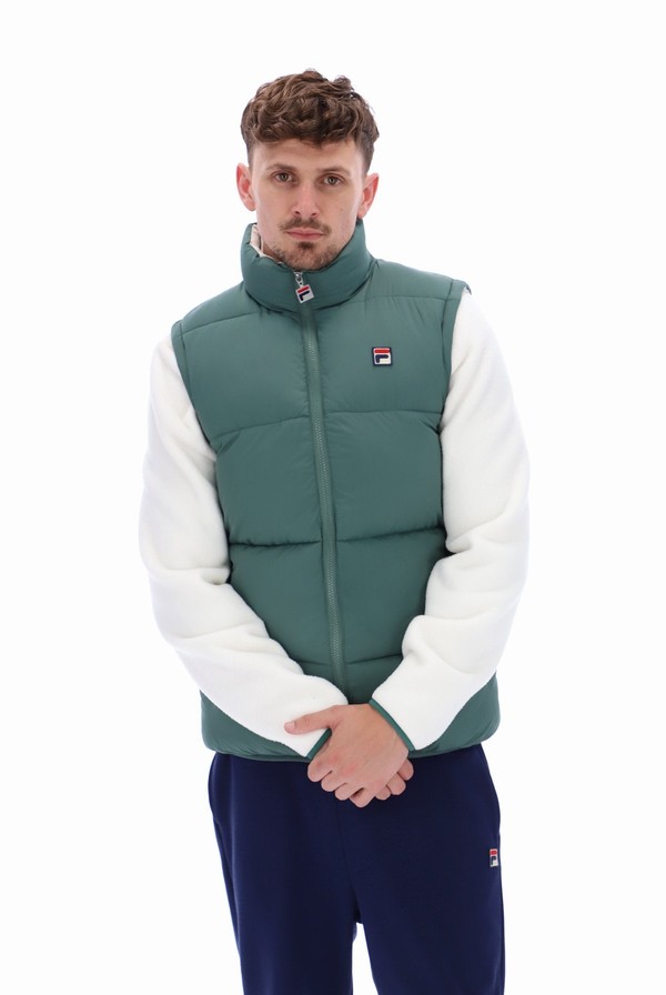 Green Fila Mackay Heavily Padded Puffer Men Jackets | 5763QBMPD