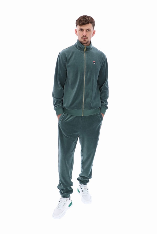 Green Fila Marc Velour With Gold Trims Men Tracksuits | 7259NBDLZ