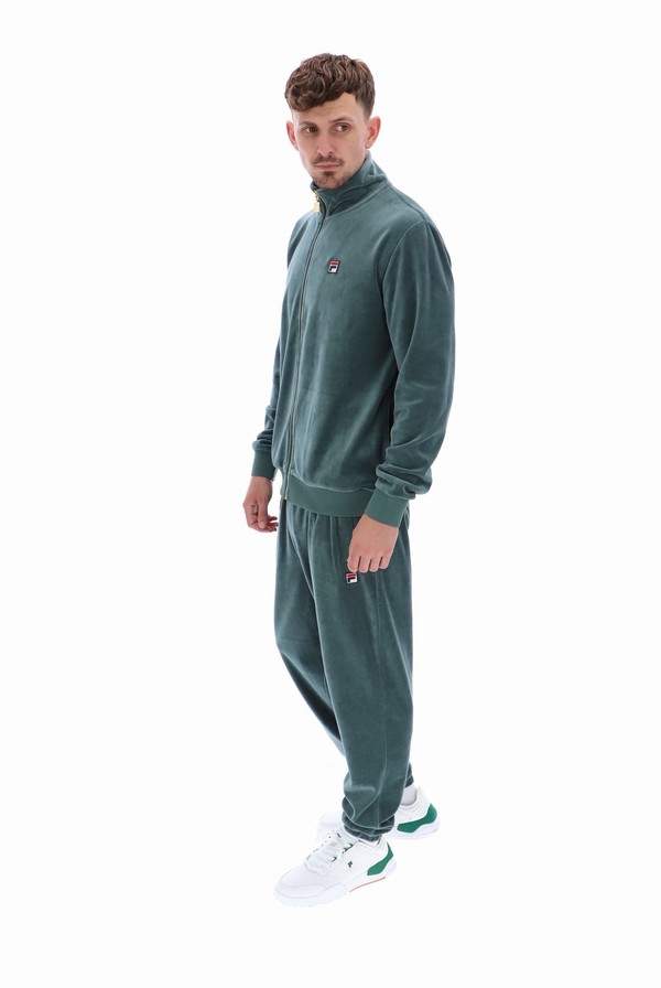 Green Fila Marc Velour With Gold Trims Men Tracksuits | 7259NBDLZ