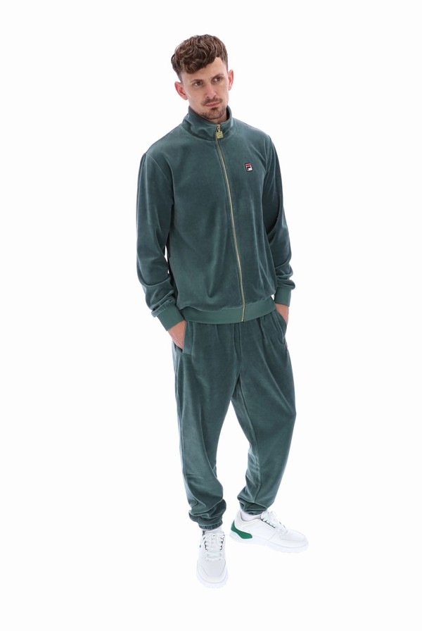 Green Fila Marc Velour With Gold Trims Men Tracksuits | 7259NBDLZ