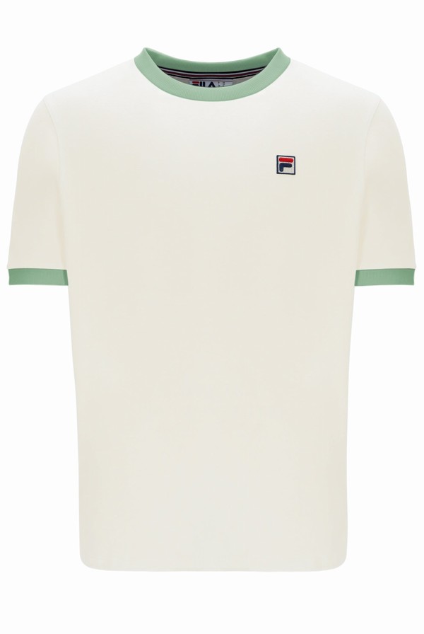 Green Fila Marconi Essential Ringer Men T-shirts | 9230RKDQS