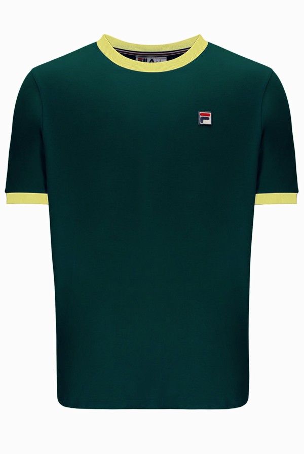 Green Fila Marconi Essential Ringer Men T-shirts | 3462CESAO