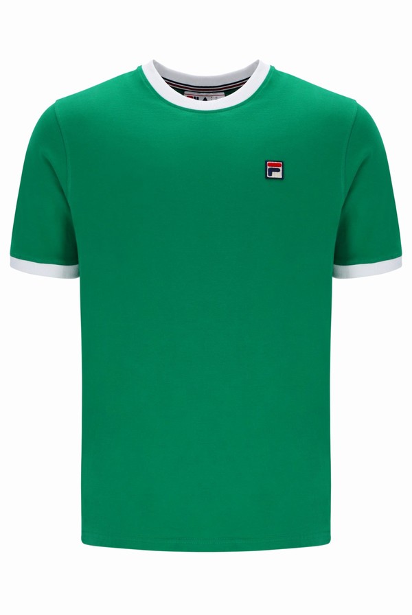 Green Fila Marconi Essential Ringer Men T-shirts | 2850WJQAD