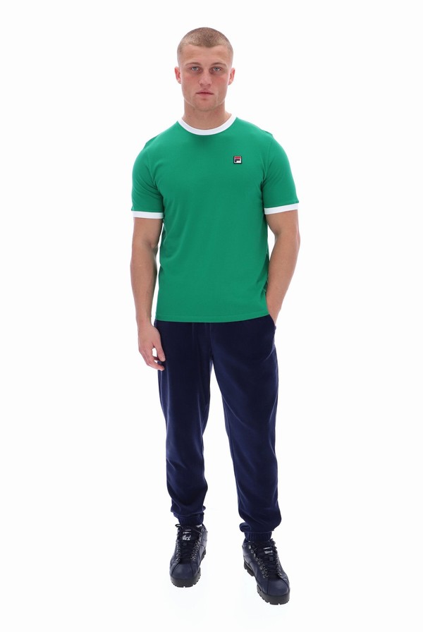 Green Fila Marconi Essential Ringer Men T-shirts | 2850WJQAD