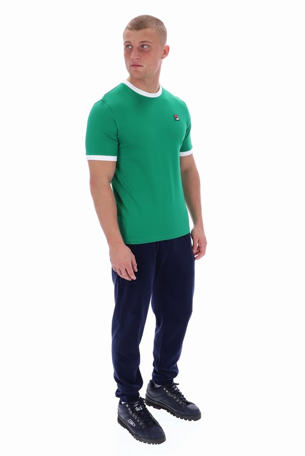 Green Fila Marconi Essential Ringer Men T-shirts | 2850WJQAD