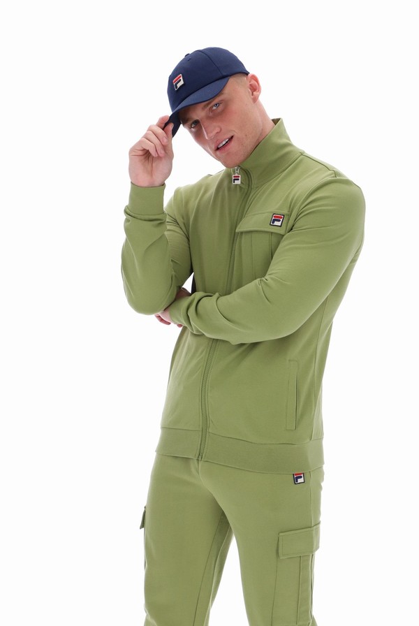 Green Fila Micah Cargo Pocket Men Track Top | 7254SECFO