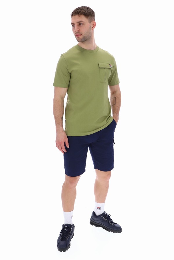 Green Fila Riggs Pocket Men T-shirts | 5879SDBOH