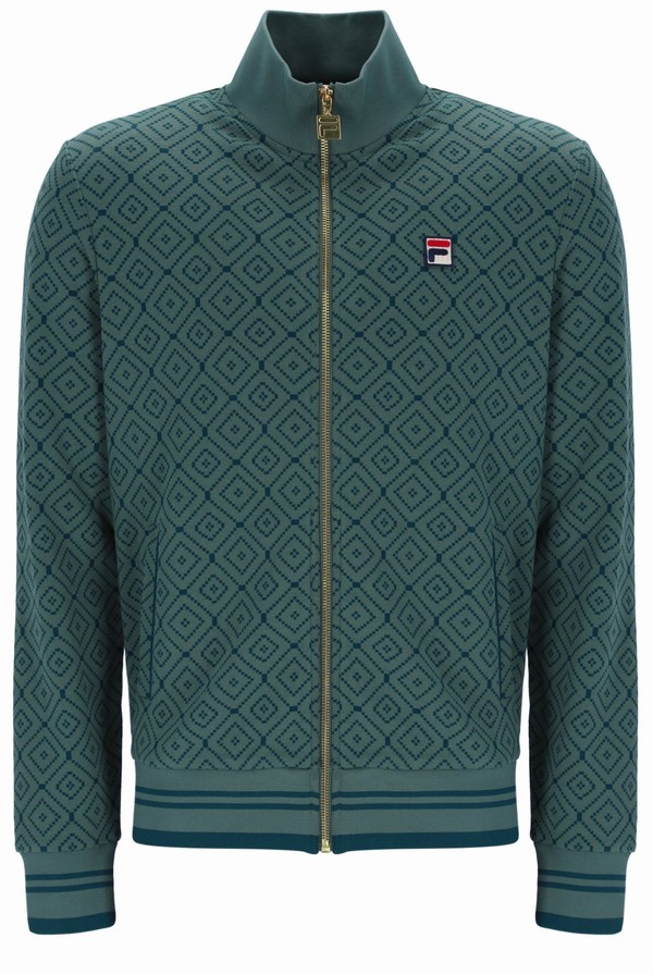 Green Fila Roberto Men Track Top | 6875SHMUK