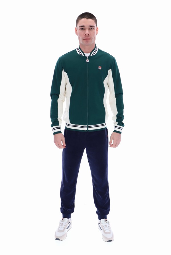 Green Fila Settanta Baseball Men Track Top | 5017KFVCY