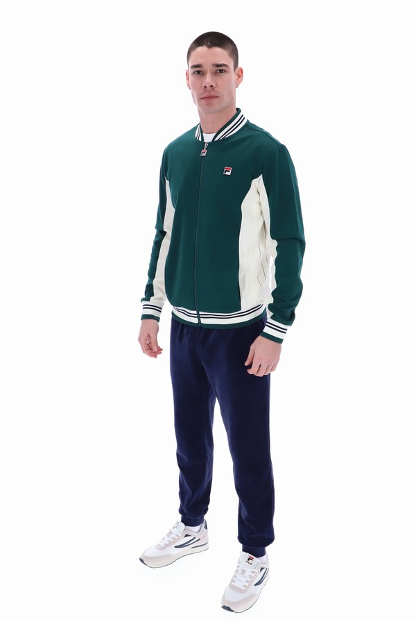 Green Fila Settanta Baseball Men Track Top | 5017KFVCY