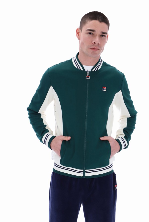 Green Fila Settanta Baseball Men Track Top | 5017KFVCY