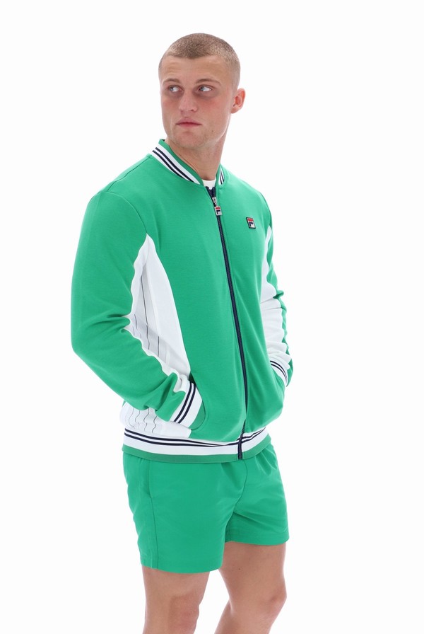 Green Fila Settanta Baseball Men Track Top | 1234IMBOW