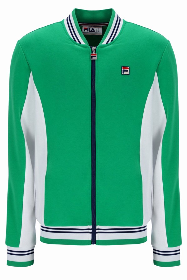 Green Fila Settanta Baseball Men Track Top | 1234IMBOW