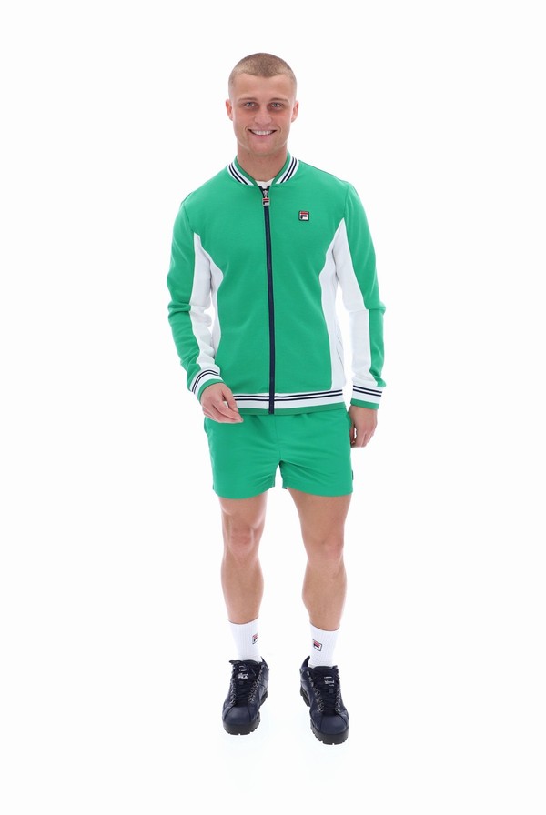 Green Fila Settanta Baseball Men Track Top | 1234IMBOW