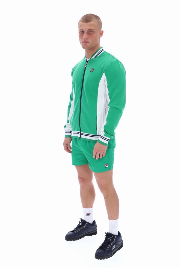 Green Fila Settanta Baseball Men Track Top | 1234IMBOW