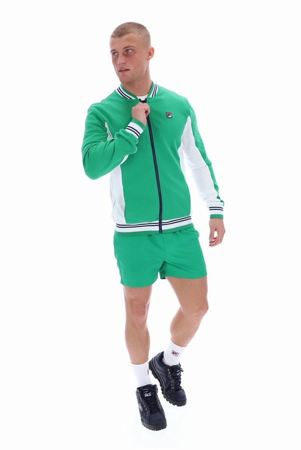 Green Fila Settanta Baseball Men Track Top | 1234IMBOW