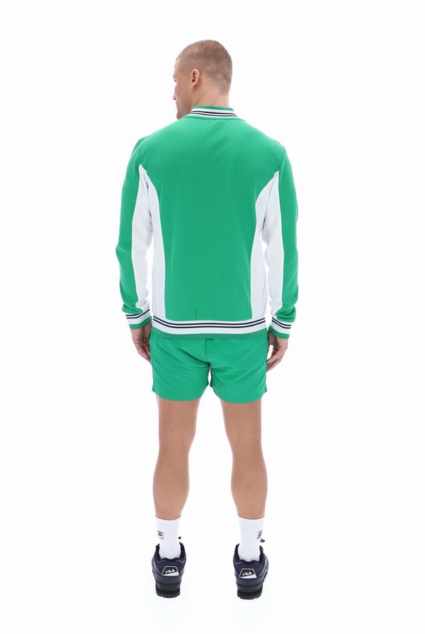 Green Fila Settanta Baseball Men Track Top | 1234IMBOW