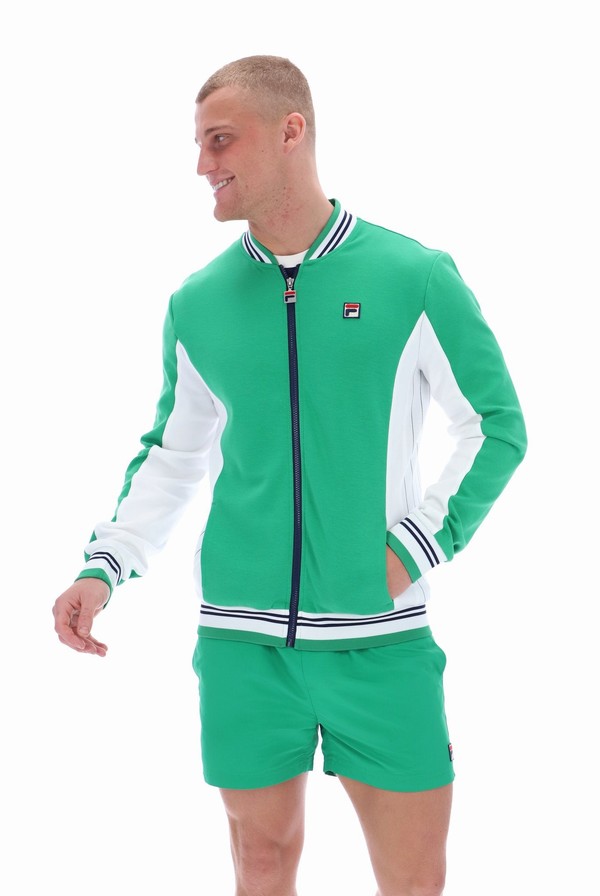 Green Fila Settanta Baseball Men Track Top | 1234IMBOW