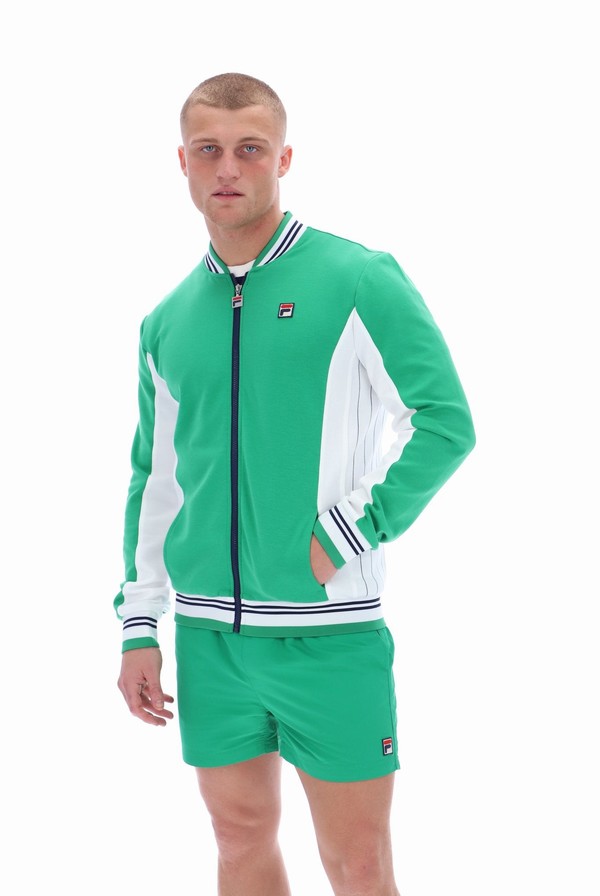 Green Fila Settanta Baseball Men Track Top | 1234IMBOW