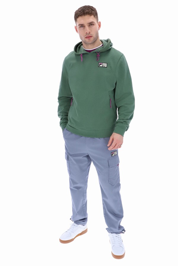 Green Fila Solo Sweat Men Hoodie | 8471XUKTL