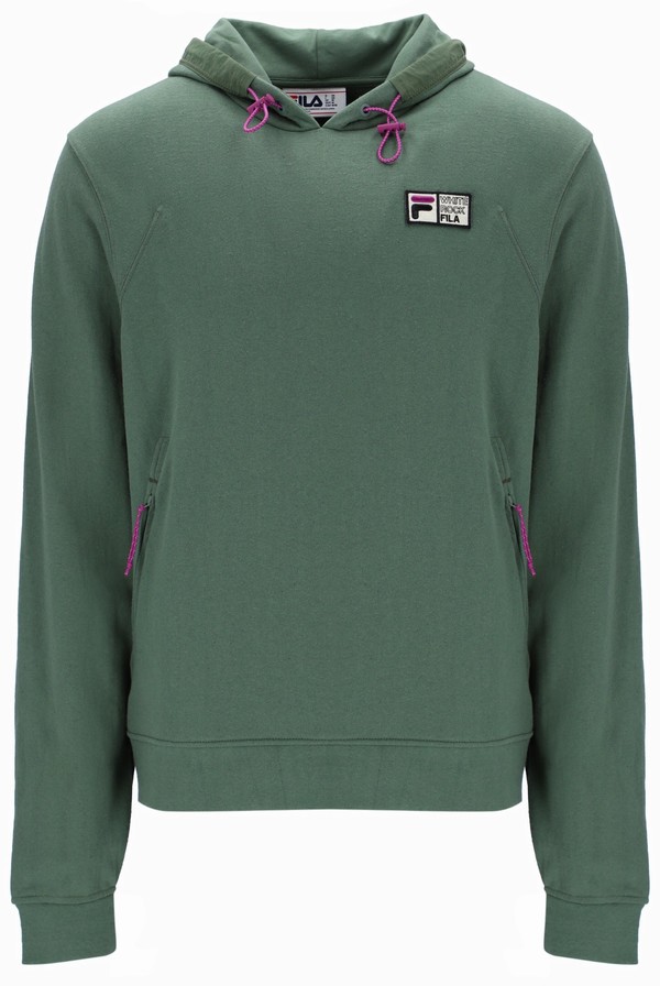 Green Fila Solo Sweat Men Hoodie | 8471XUKTL