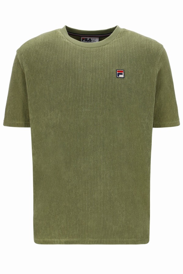 Green Fila Tatum Drop Needle Terry Men T-shirts | 9126GHYRO