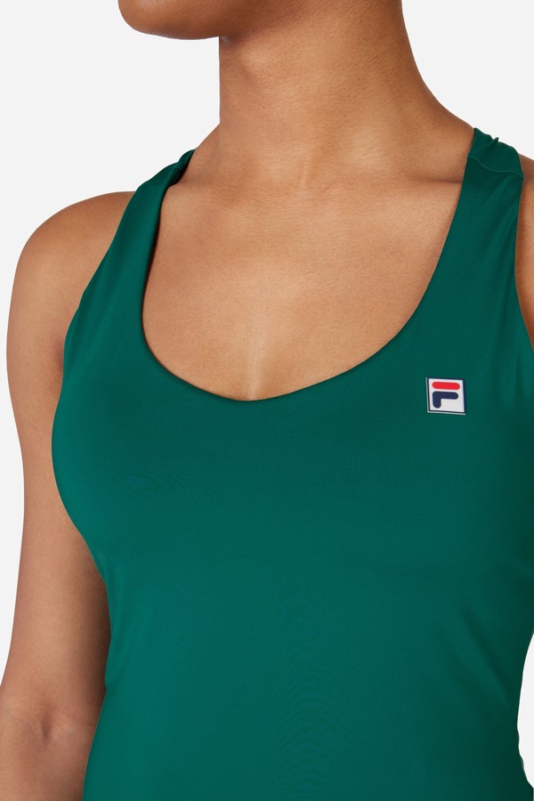 Green Fila Tennis Racerback Women Tops | 2173RPJMB