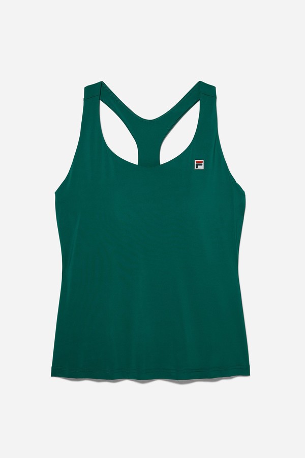 Green Fila Tennis Racerback Women Tops | 2173RPJMB