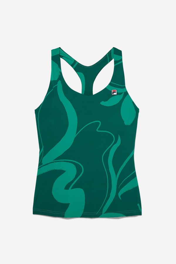 Green Fila Tennis Racerback Women Tops | 2857CUIVX