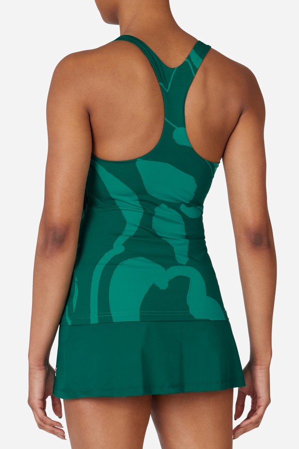 Green Fila Tennis Racerback Women Tops | 2857CUIVX