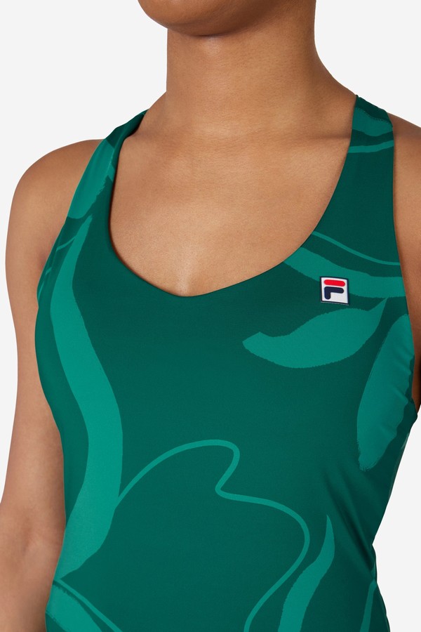 Green Fila Tennis Racerback Women Tops | 2857CUIVX