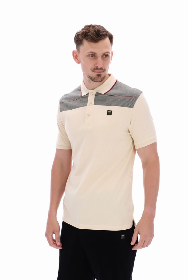 Grey Fila Jacapo Archive Yarn Dye Stripe Men Polo Shirts | 2908LTKVY